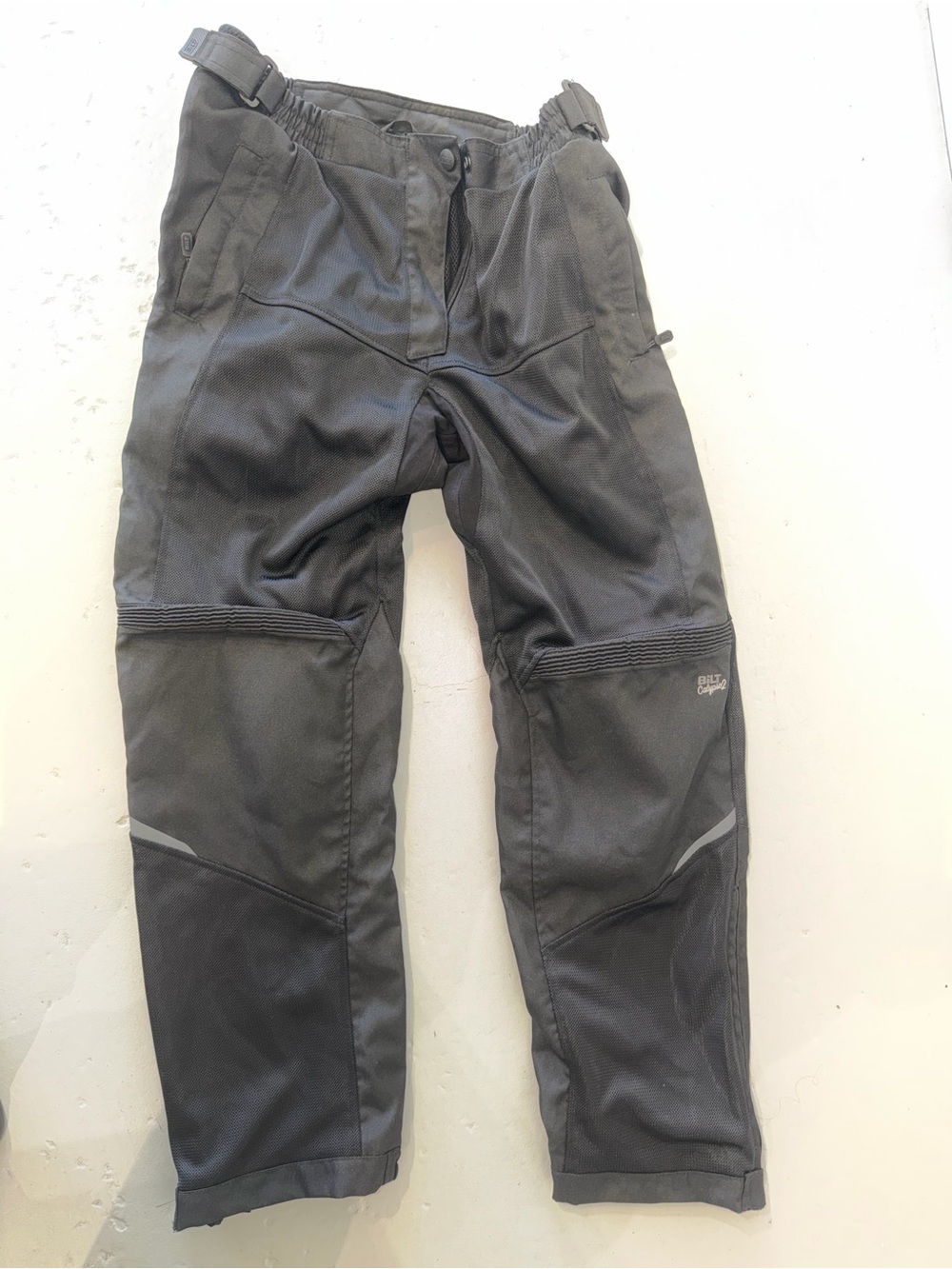 Men's Black Cargo Motorcycle Pants with Reflective Trim